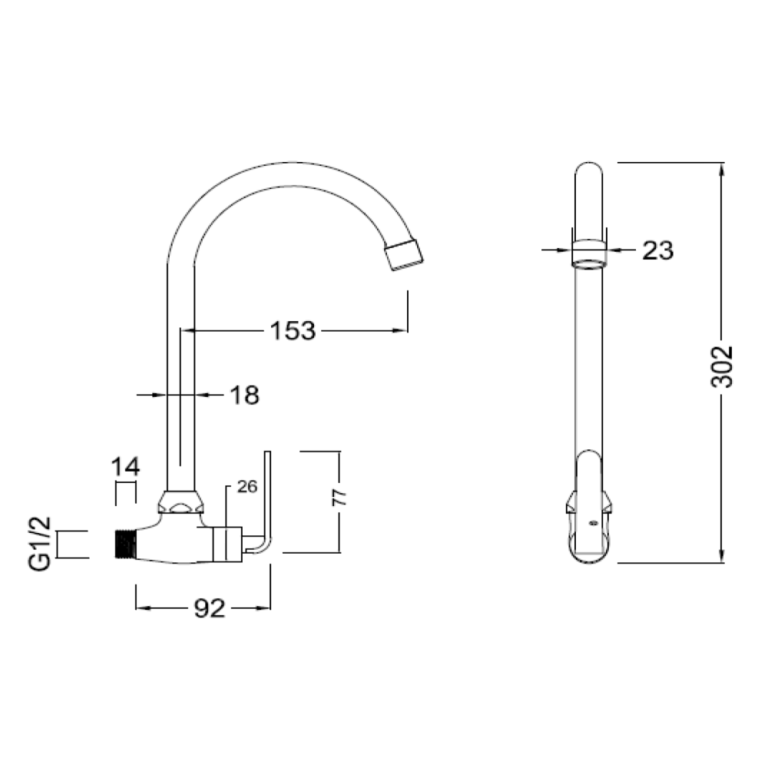 ACL Wall Mounted Sink Tap - ACOLIA