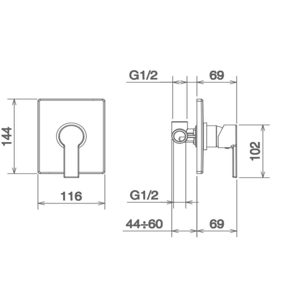 Latorre Italia Series Concealed Shower Mixer - ACOLIA